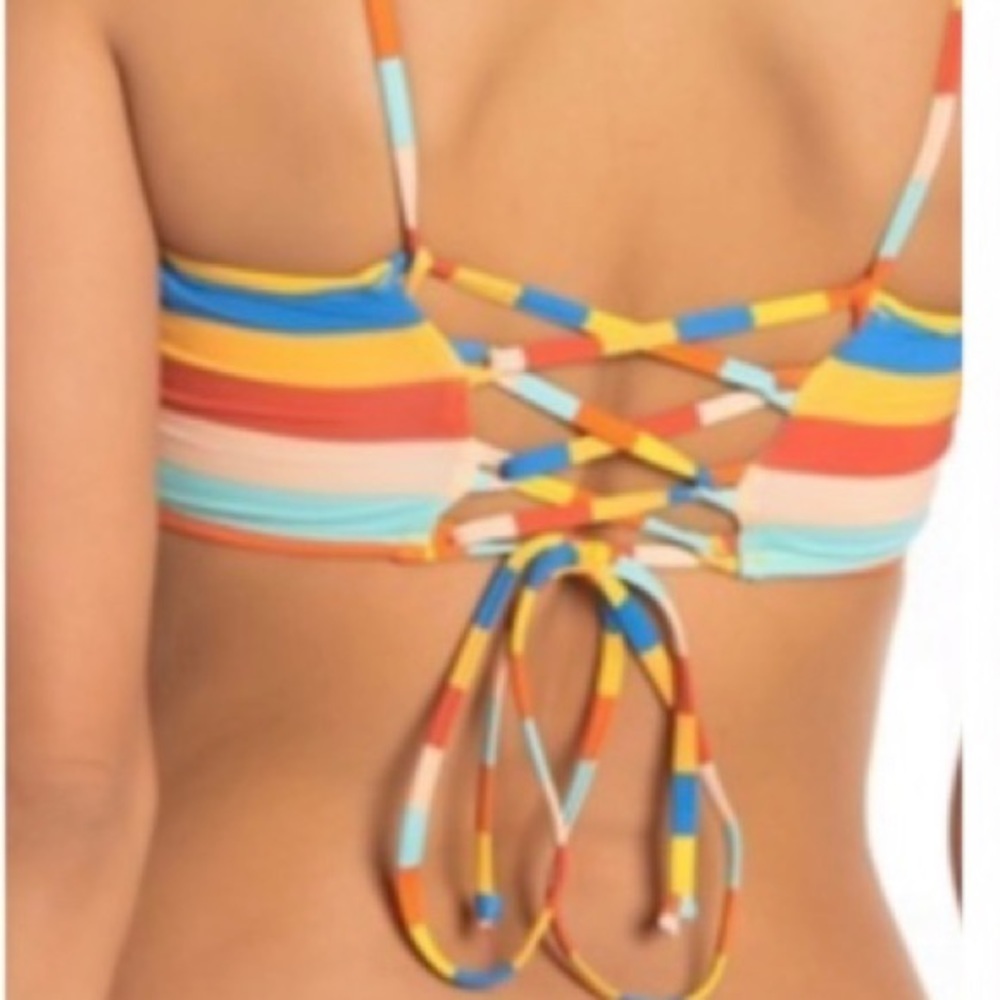 The Bikini Lab Multi Color Striped Bikini Top - Picture 2 of 7